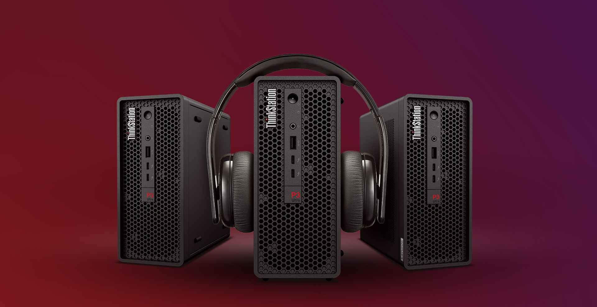 联想Think Station P3 ULTRA工作站，超小型规格却具备高性能，可支持7屏开展多任务办公