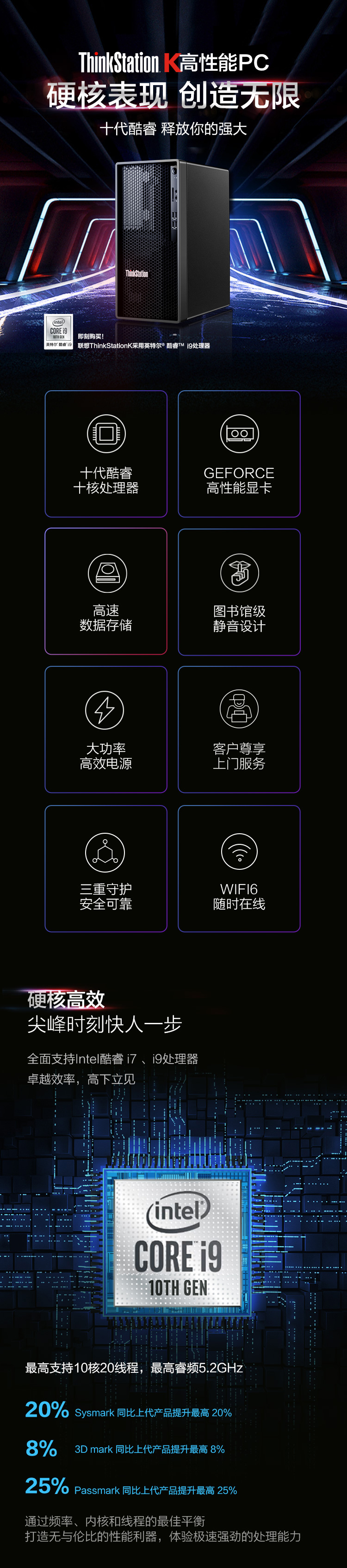 联想Think Station K工作站，配备十代i5处理器、GTX 1660S显卡和高速SSD，具备图书馆级静音设计